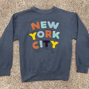 New York Popular Sweatshirt Women's Small Chenille Appliqué Pullover Crewneck